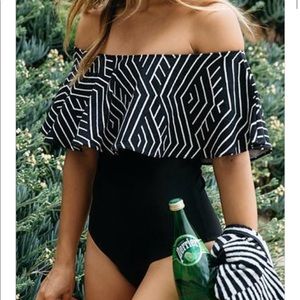 One Piece Off Shoulder Bathing Suit